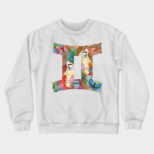 Gemini Horoscope Girls Crewneck Sweatshirt by Creativity Haven